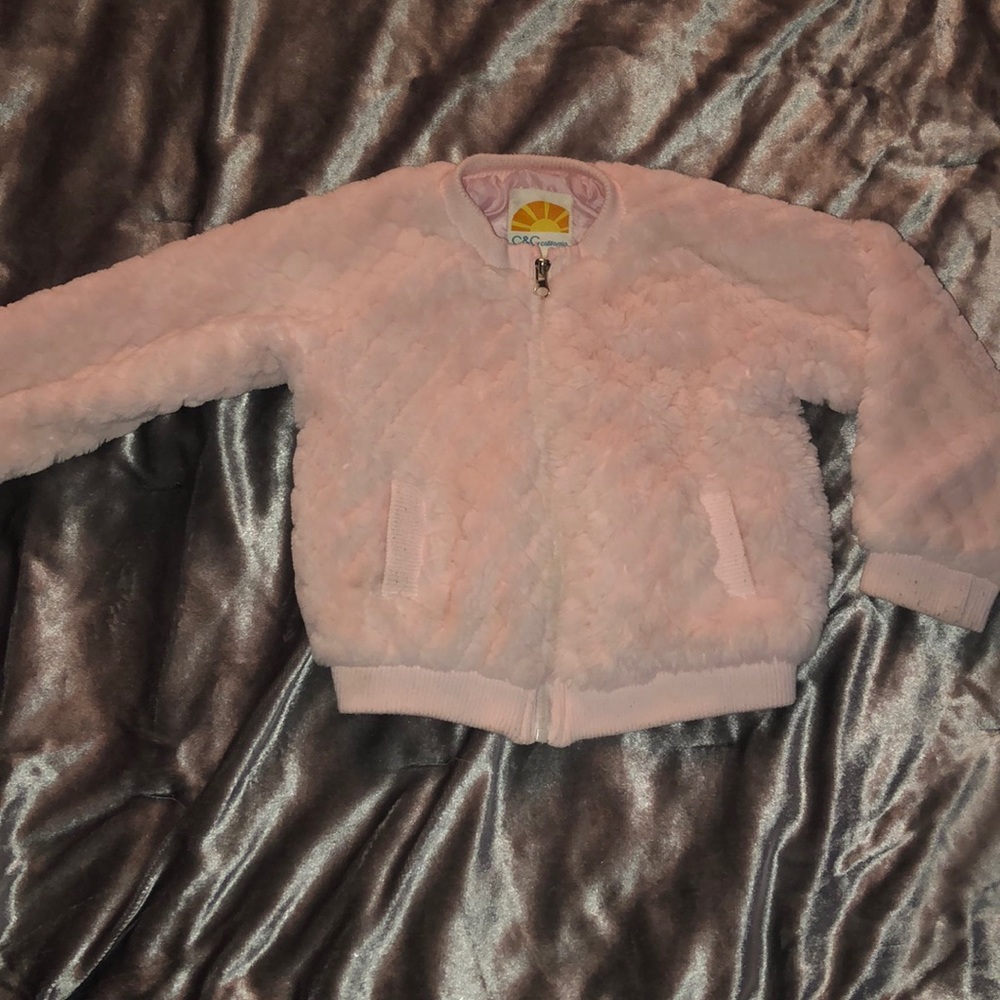 Girl Light Pink Fur Coat